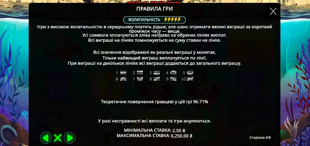 правила гри Big Bass Splash