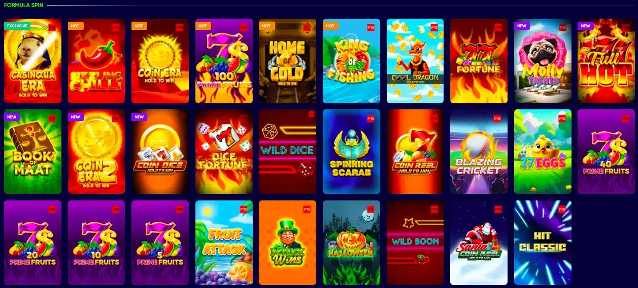 Провайдер formula spin слоти