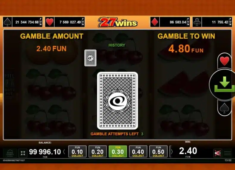 27 wins Jackpot Cards